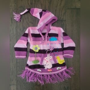 Alpaca Hand Knit Hooded Sweater